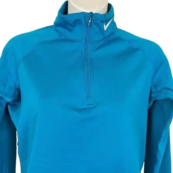 Nike Pro Combat Dri-Fit Fitted Fleece Lined 1/4 Zip Therma Shirt Top Womens M - Picture 7 of 16